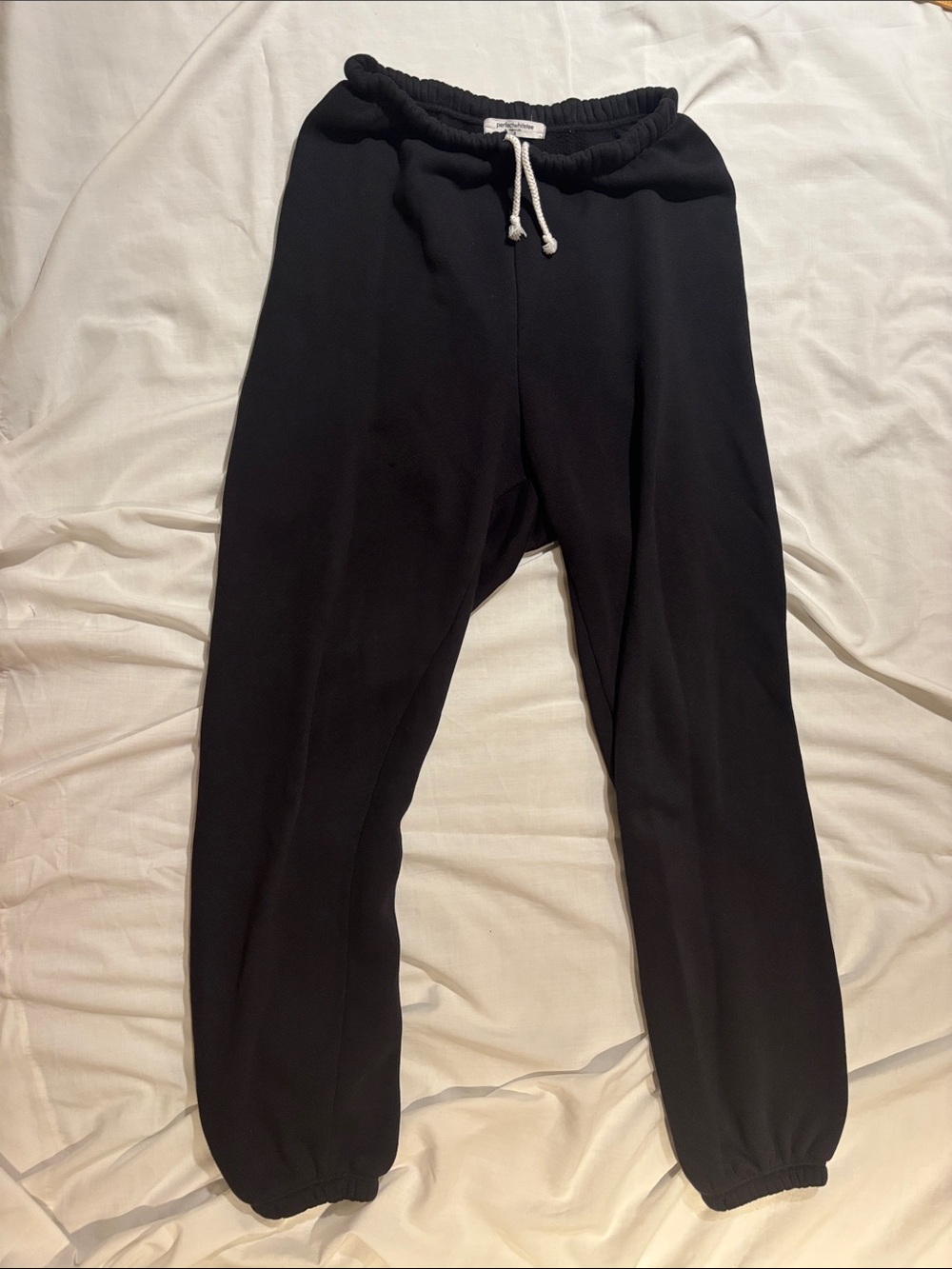 perfectwhitetee Black Drawstring Cotton Joggers